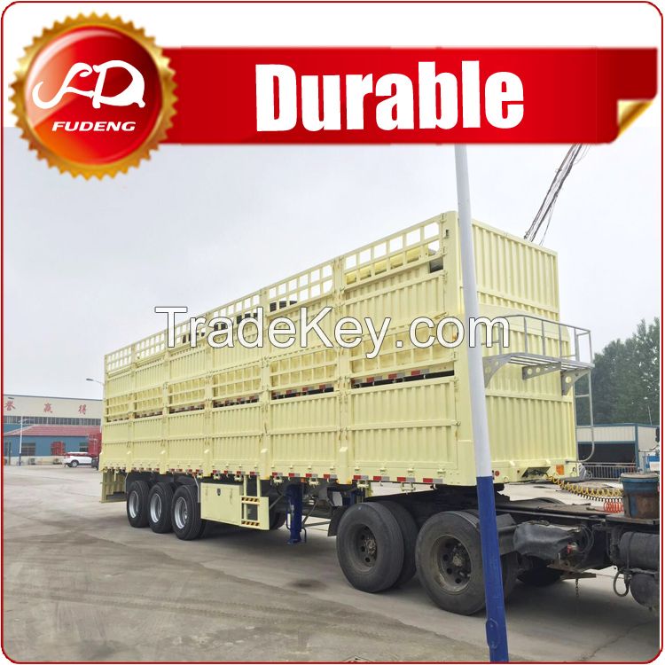 Fudeng new 3 axles container trailer with sidewall hot sale fence semi trailer export to Southeast Asia