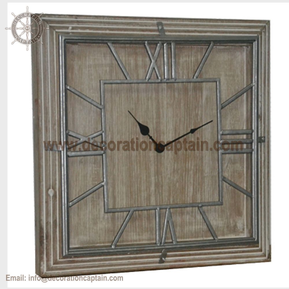 Wooden Wall Clocks Rustic Wood and Metal Clock Antique Wooden Clock Wooden Clock Decoration