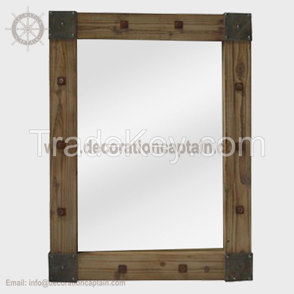 Octagonal Wall Mirror Wood hexagonal Mirror Square Mirrors Wooden Frame Mirrors