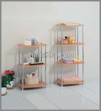 CHROME WOOD TOP 3-TIER RACK