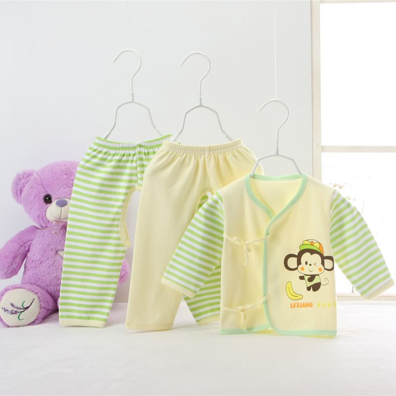 New born baby cotton underwear sets three-piece spring autumn clothes suits