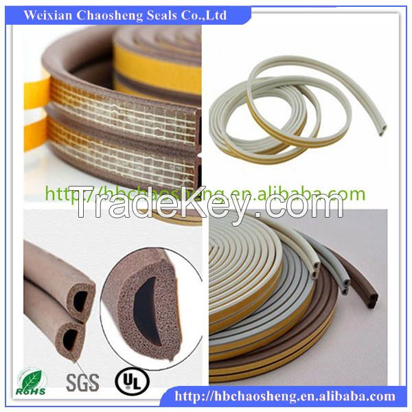 D type wooden door rubber seals