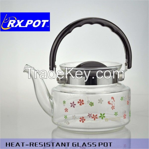 Eco-friendly mouth blown borosilicate glass teapot