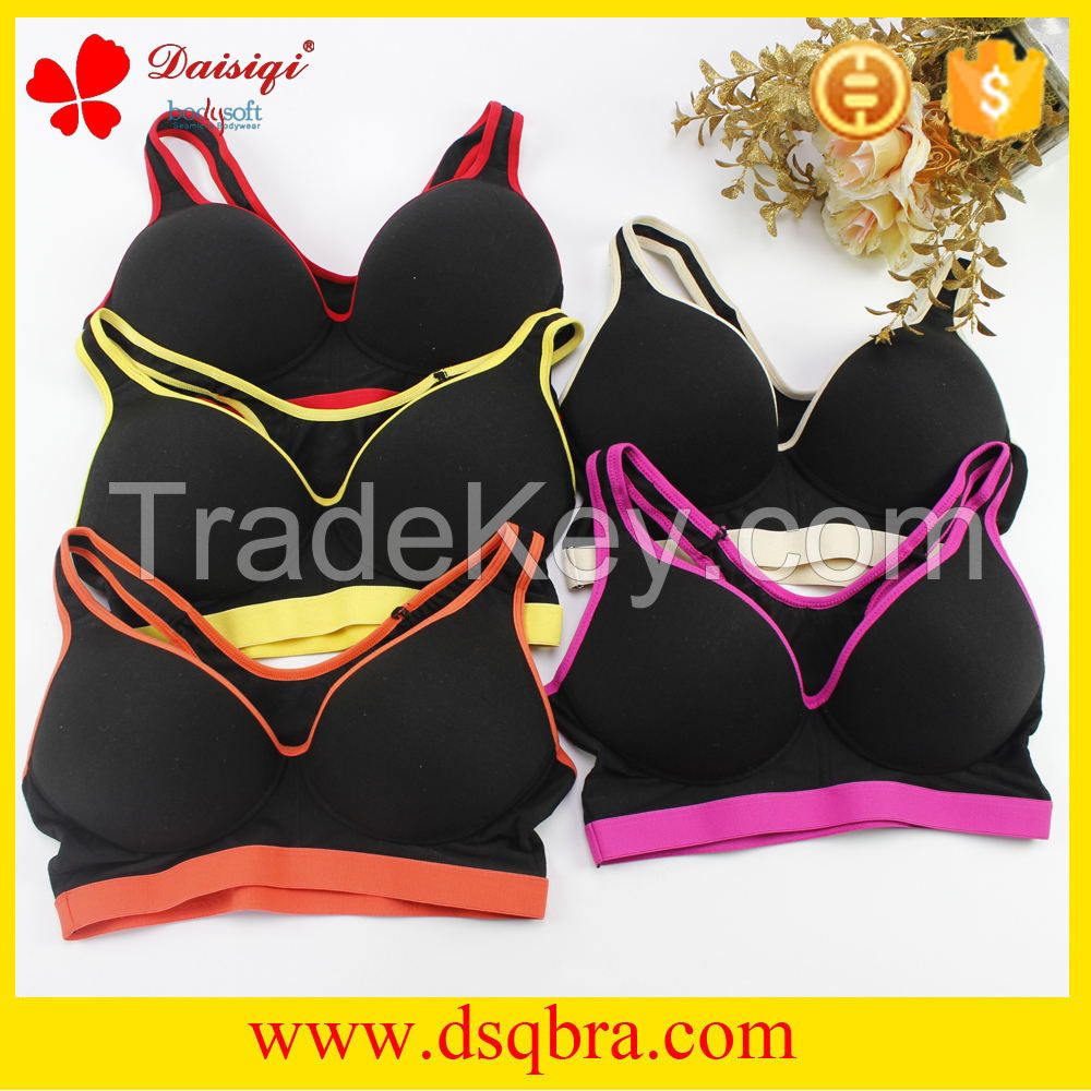 Free sample women underwear sexy bra black sports bra new design 