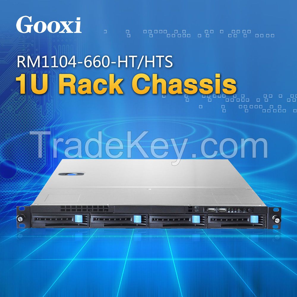 1U rackmount server case chassis 4 HDDs Gooxi RM1104-660-HT/HTS EEB / CEB / ATX / Micro ATX