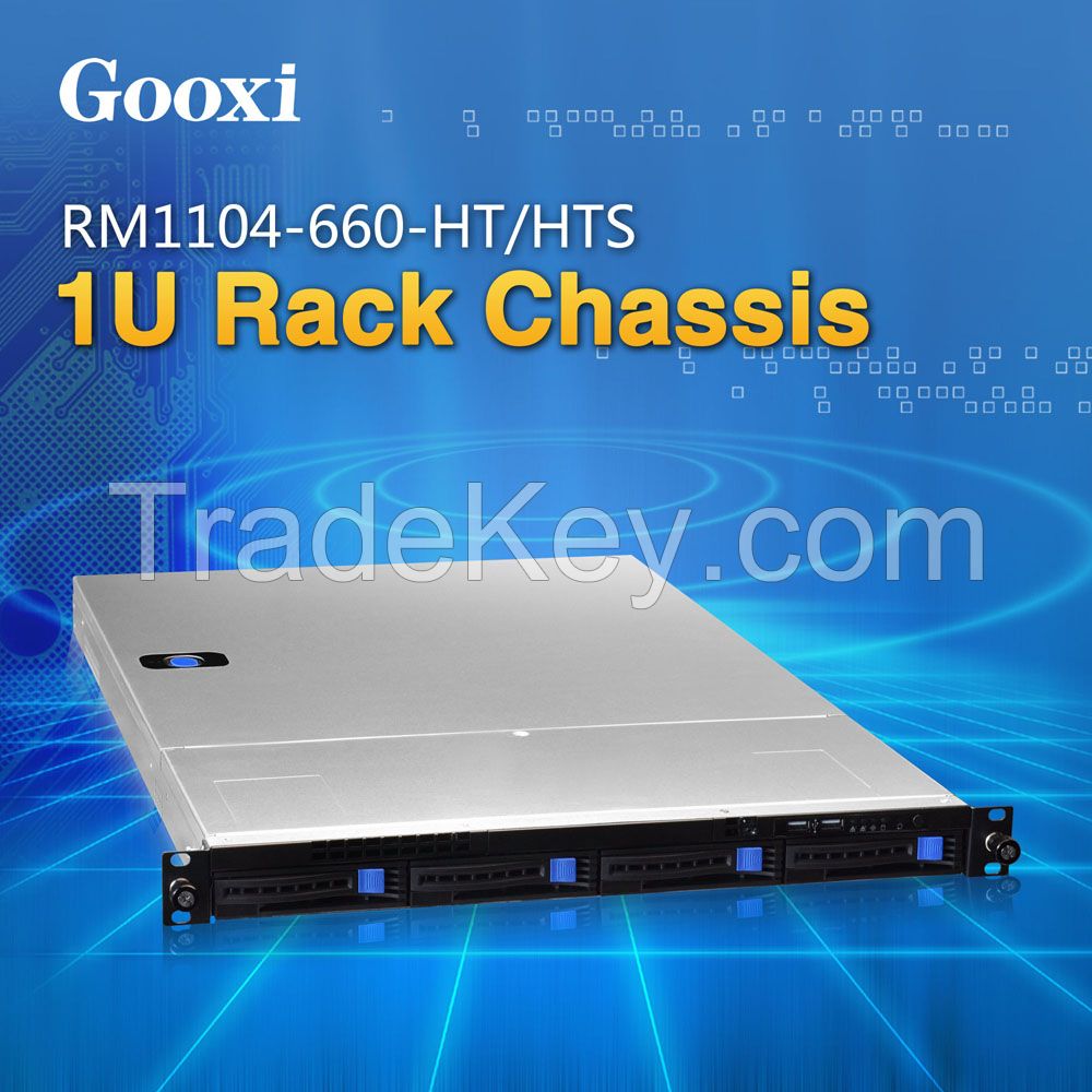 1U rackmount server case chassis 4 HDDs Gooxi RM1104-660-HT/HTS EEB / CEB / ATX / Micro ATX