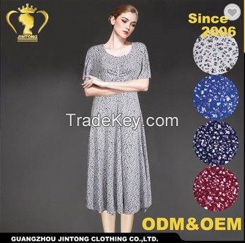 2017 Elegant rayon dress for old ladies