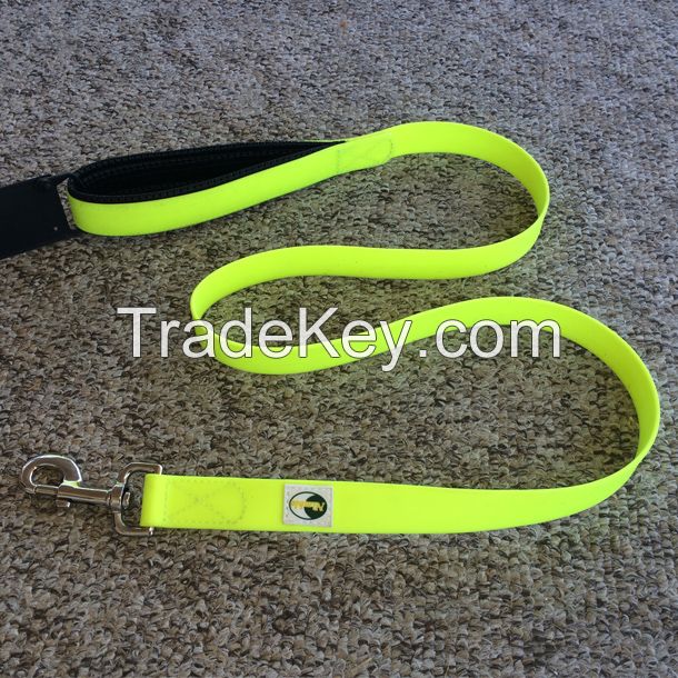 PVC pet dog leash with soft padding handle strap