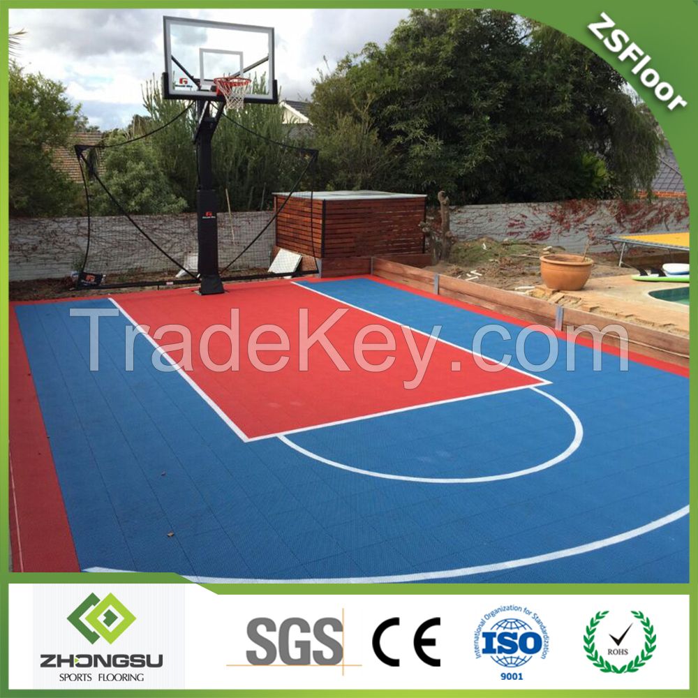 Outdoor Sports PP Interlocking Tiles Basketball Flooring Covering