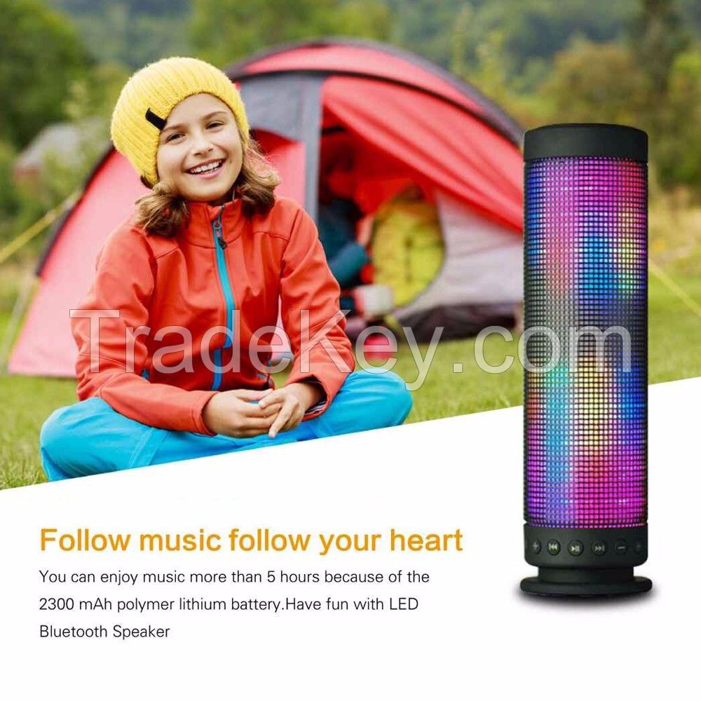 Smart Stereo Music Player Speaker Bluetooth4.0 with TF Card FM Radio Full Spectrum in Fantasy Color Hand-Free Speaker 360 Degree Surround 88 LED Flash Light