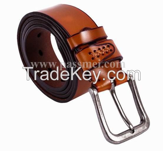 Hot Sale Pure Leather Men Belts , Men's Full Grain Leather Brown Belt