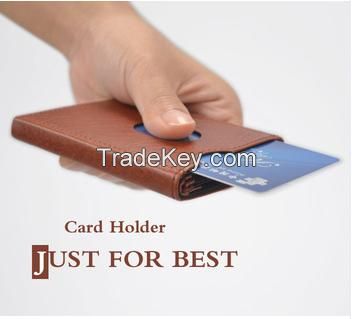 high quality genuine leather custom card holder