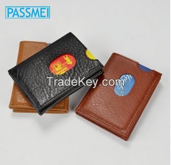 high quality genuine leather custom card holder