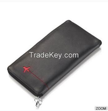 Genuine leather passport wallet travel wallet