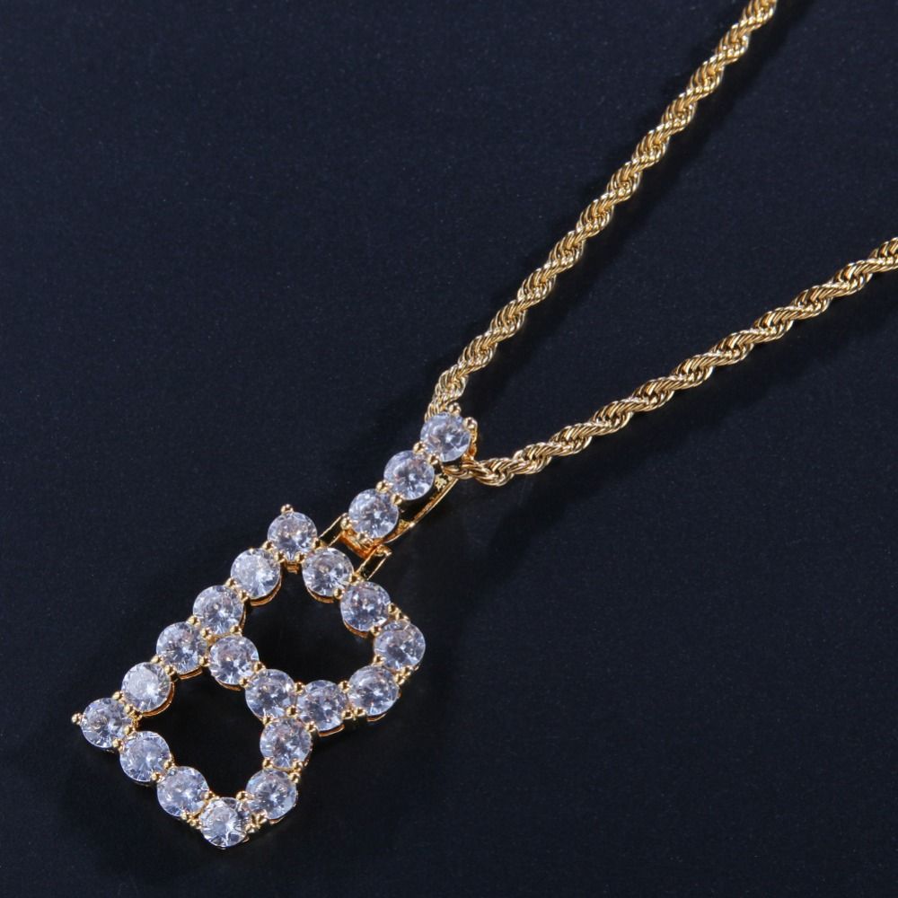 Men Hip hop iced out Custom Name 5mm Tennis Letter Pendant Necklaces Cubic Zirconia Alphabet Charm pendants Hiphop Women jewelry