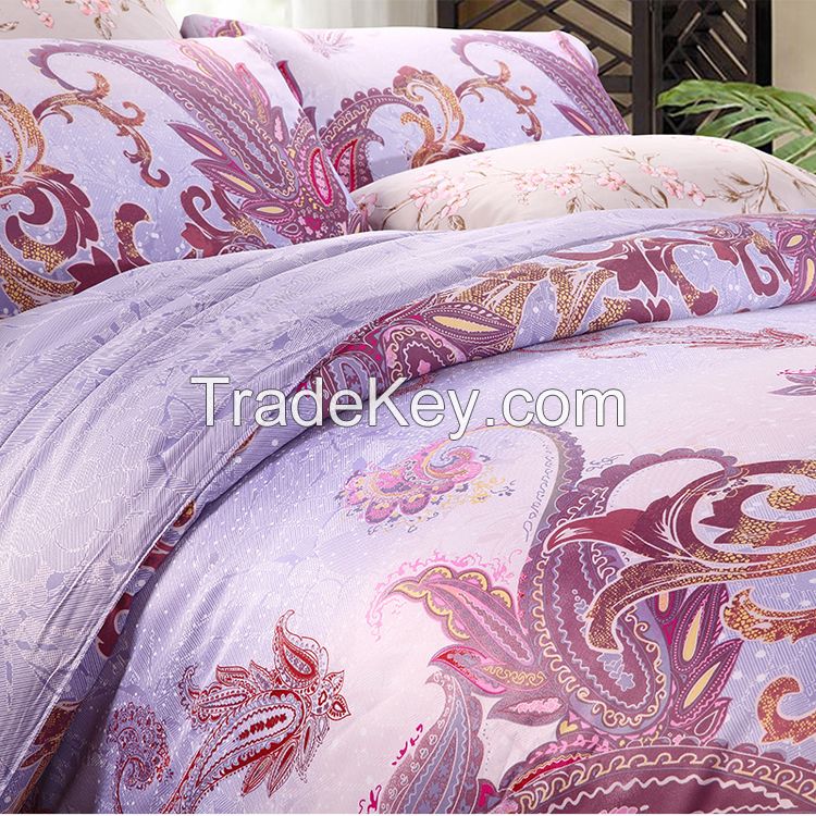 Waltz best 100% cotton modern floral sheet set jacquard bedding set