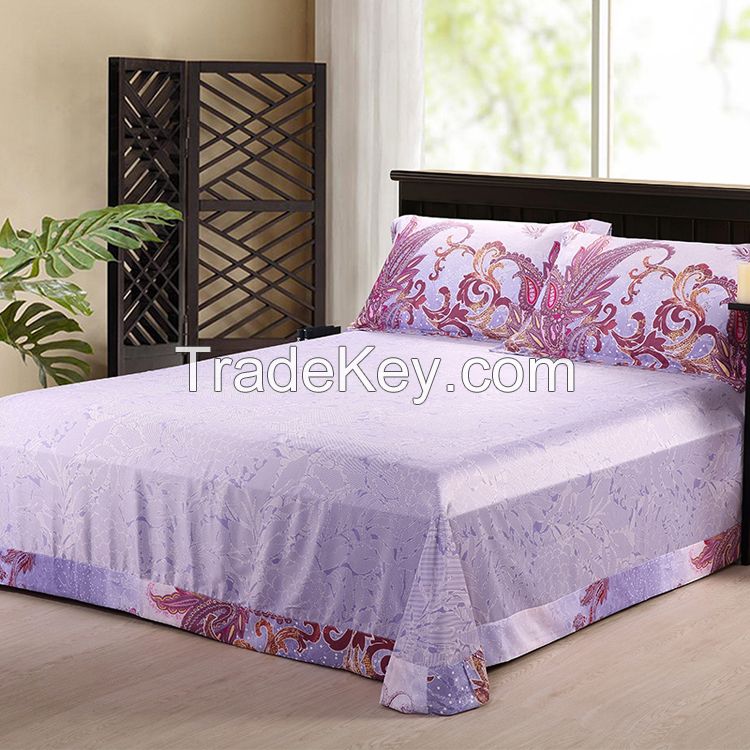 Waltz best 100% cotton modern floral sheet set jacquard bedding set