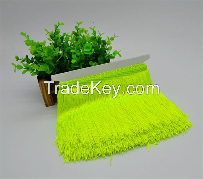 Top selling fluorescent color high quality rayon fringes for lampshade decoration