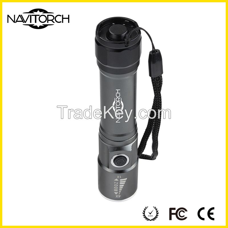 Zoomable Bottom Magnet Rechargeable LED Flashlight/LED Torch (NK-1861)