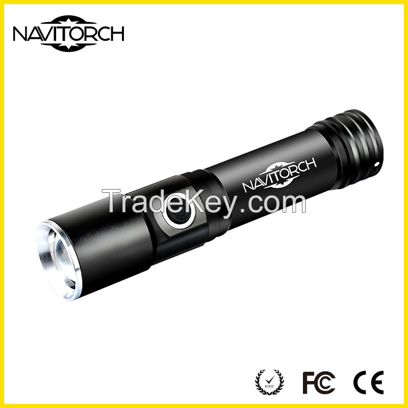 Zoomable Bottom Magnet Rechargeable LED Flashlight/LED Torch (NK-1861)