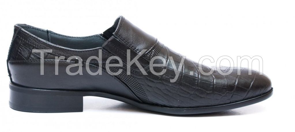 Men Shoes Genuine leather Crocodile print Dress Classical Formal  Black S 8-12