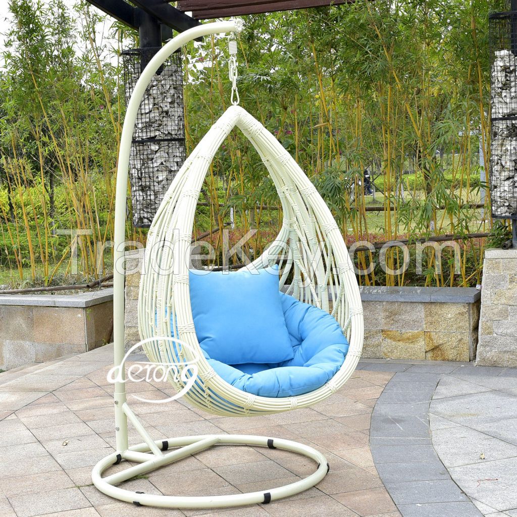 PE rattan patio swing hanging egg chairs