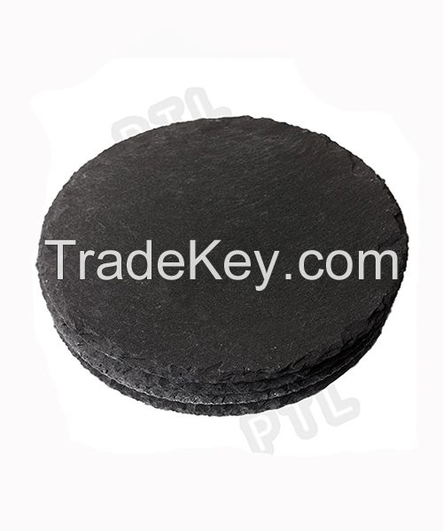 black circular cheese slate 