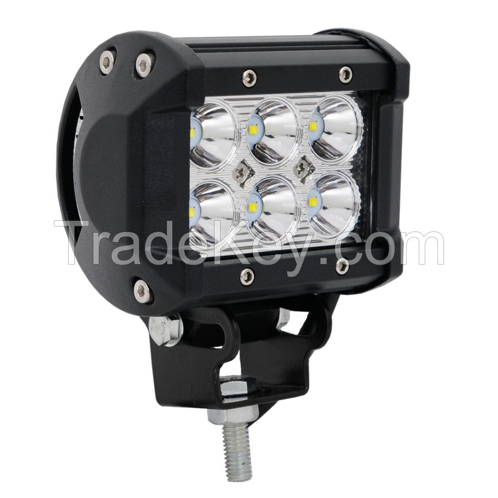 High quality 12V dual row 4inch 18w waterproof offroad led light bar