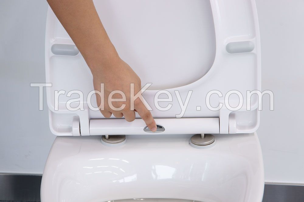 Soft close Urea toilet seat based on Mini D shape design