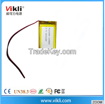 GPS lithium polymer battery 603450-1100mah 3.7V