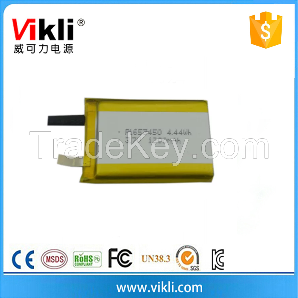 Prompt goods 653450 3.7V 1200mah lithium battery