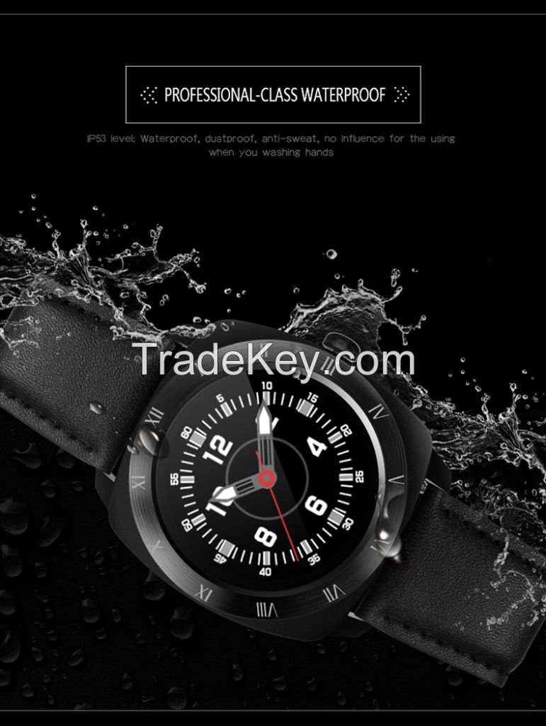 heart rate monitor notification smart sport watch with pedometer and leather band