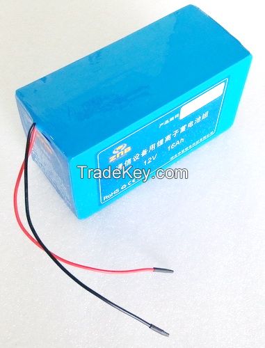 12V16AH communication equipment lithium ion battery pack