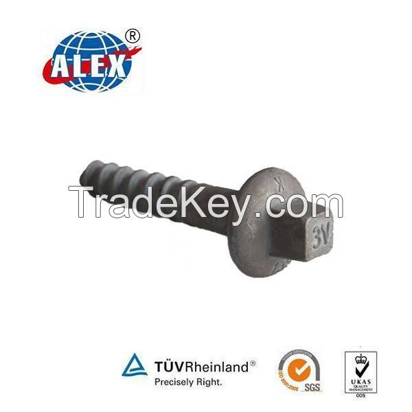 China provid Hot-sale HDG Finishing Rail Screw Spike For Railroad Equipment