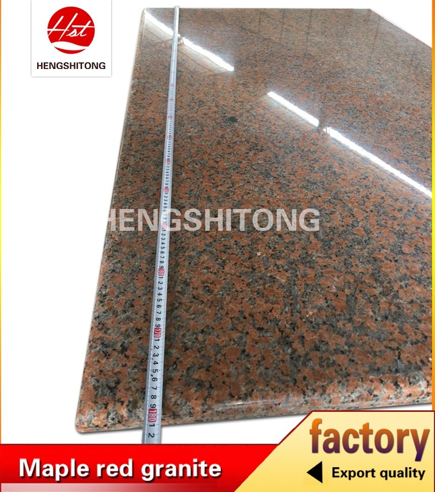 Red granite countertop mirror burning board rough surface can be customized