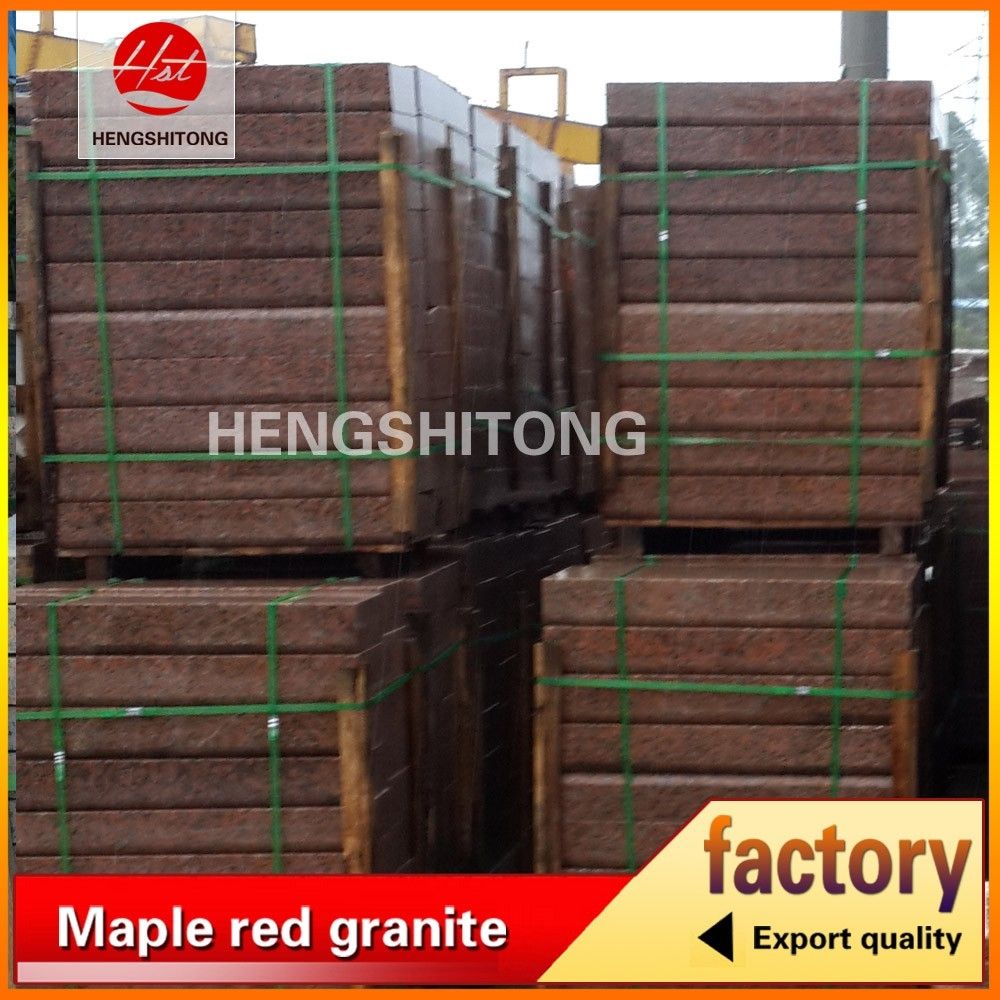 Red granite countertop mirror burning board rough surface can be customized