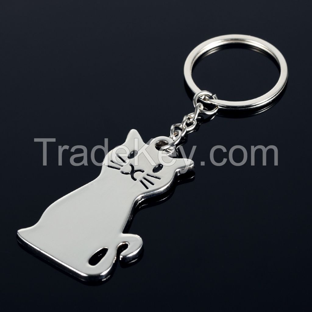 Creative Cute cat metal keychain /key ring