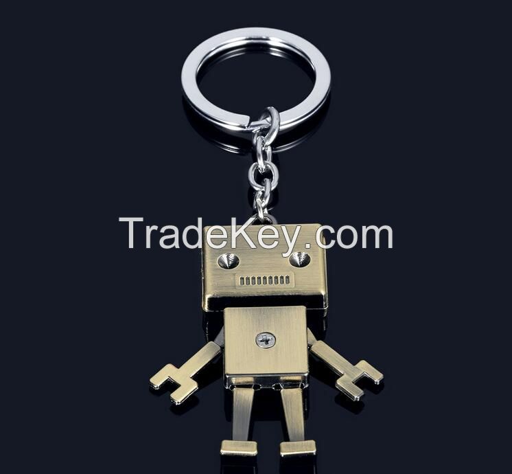 Creative robot metal keychain /key ring