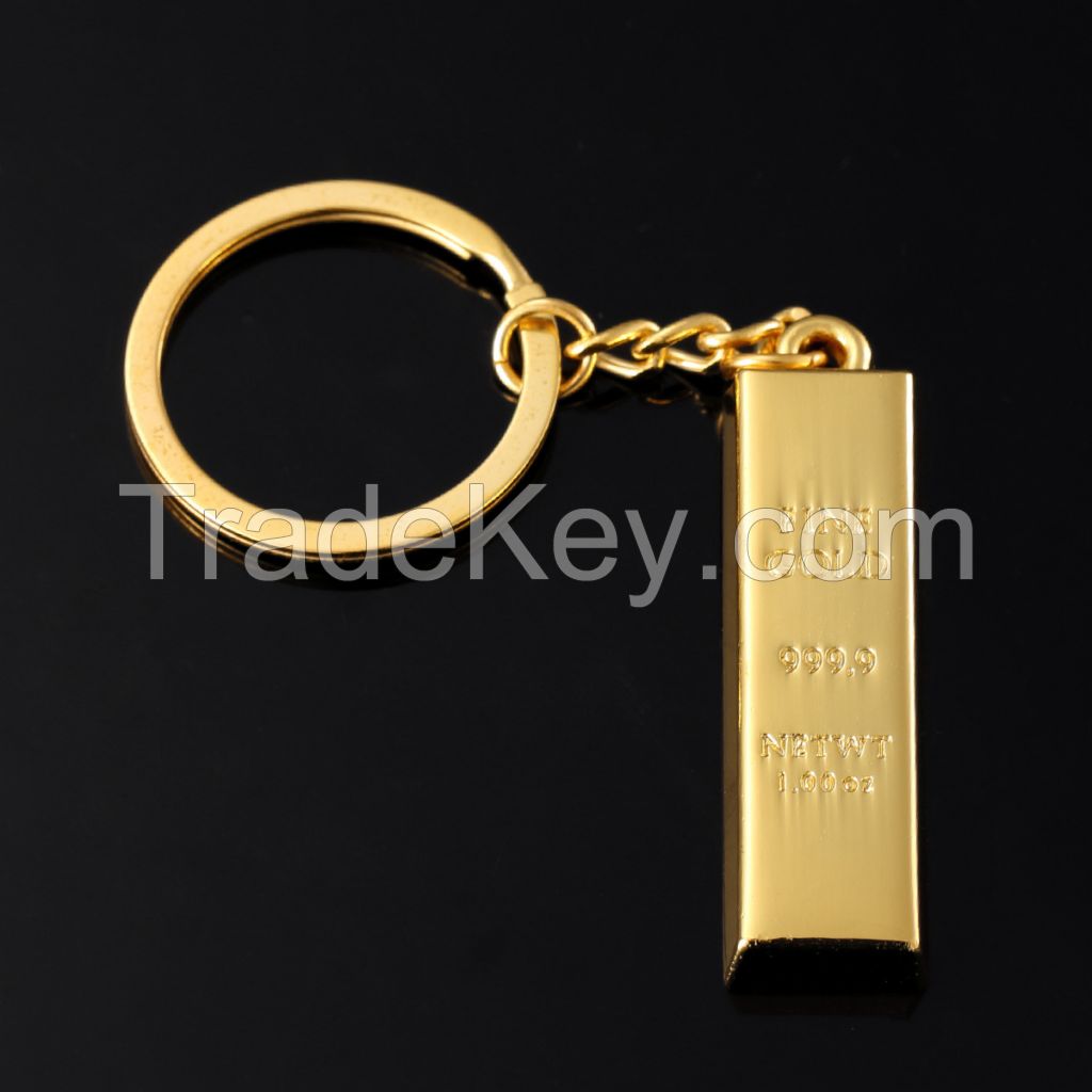 Creative Simulation gold metal keychain /key ring