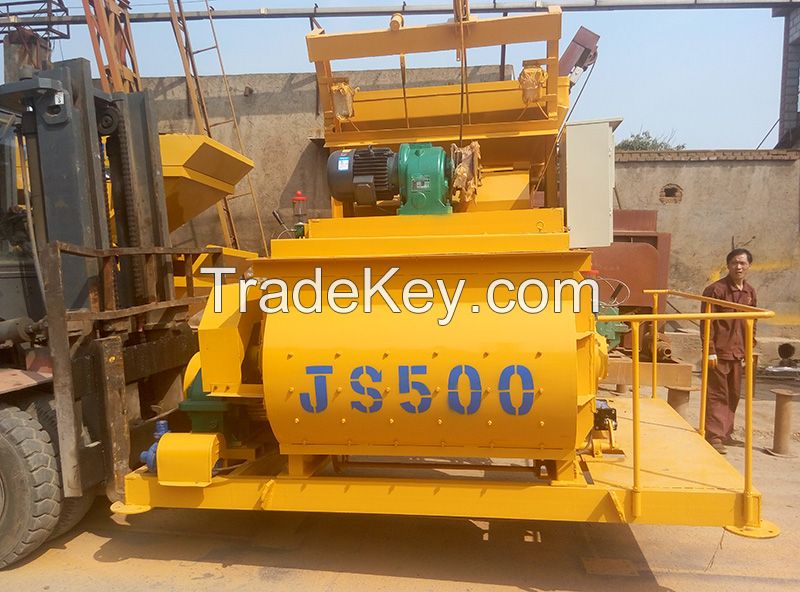 High Efficiency and Super Quality JS500 Concrete Mixer, small concrete mixer machine