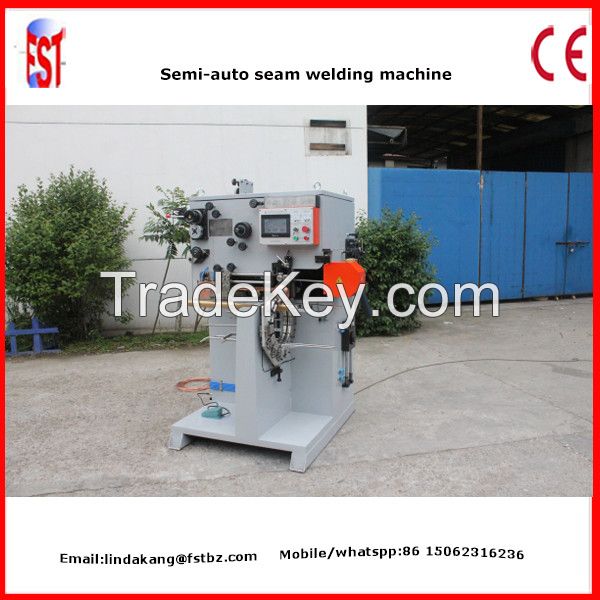 Metal tin can semi-automatic backward seam welding machine