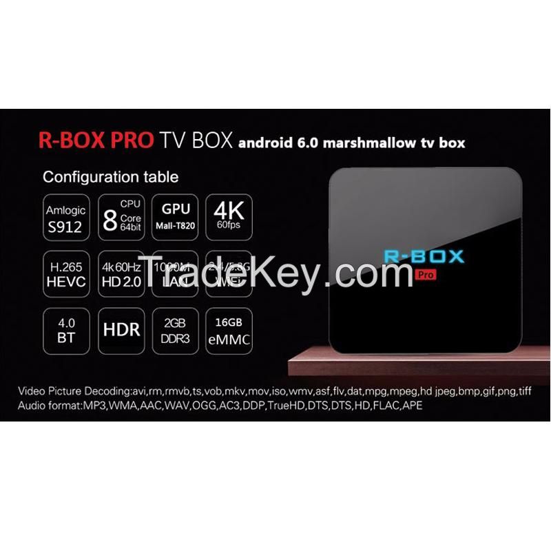 R-BOX Pro RBOX Pro Amlogic S912 Octa Core 2G/16G Android 6.0 4K TV BOX 2.4G+5G WIFI Bluetooth 1000M LAN DLNA Miracast