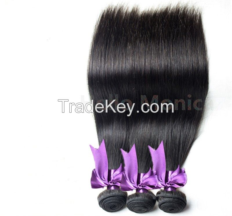 Brazilian virgin straight hair hello monica remy hair products 100% human hair weaves 3 pcs/a lot ,grade 8A, freeshipping