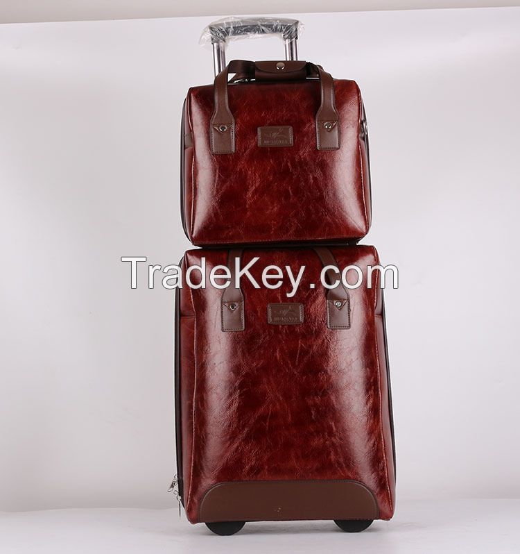 20&quot; upright PU Luggage with 14&quot; handbag