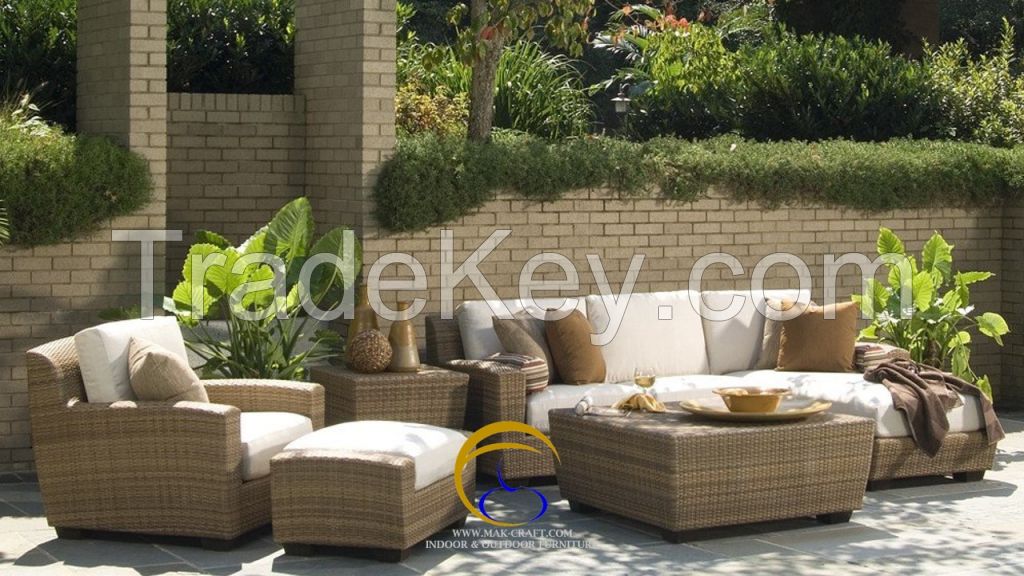 Hottest decoration synthetic resin wicker rattan living room sofa set furniture - Garden sofa set gerneral for outdoor furniture