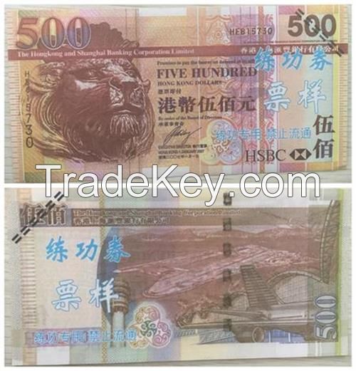 Play Money/banknote HKD for Movie props and Educational Use for Children in All Ages