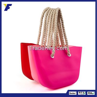 Wholesale silicone customized tote bag/shopping bag in 2016