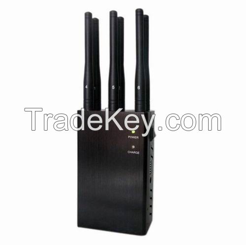 6 Antenna Portable WiFi 3G 4G Phone Signal Jammer