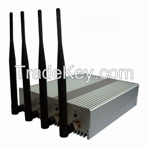 4 Antenna Cell Phone Signal Blocker with Remote Control Jammer