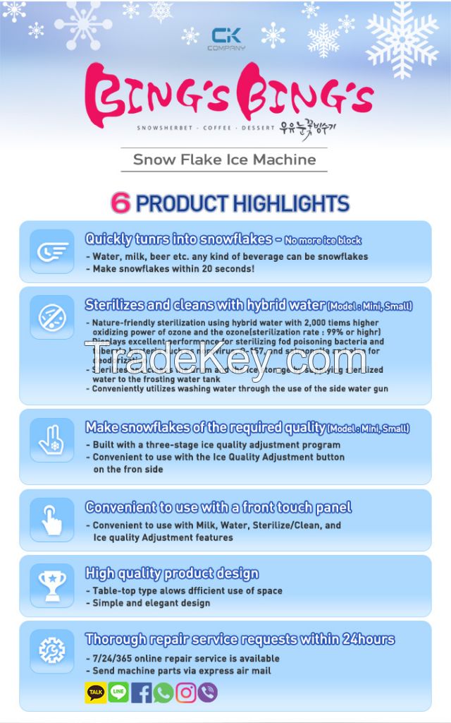 Table type ice flake machine Bings Bings Mini-i